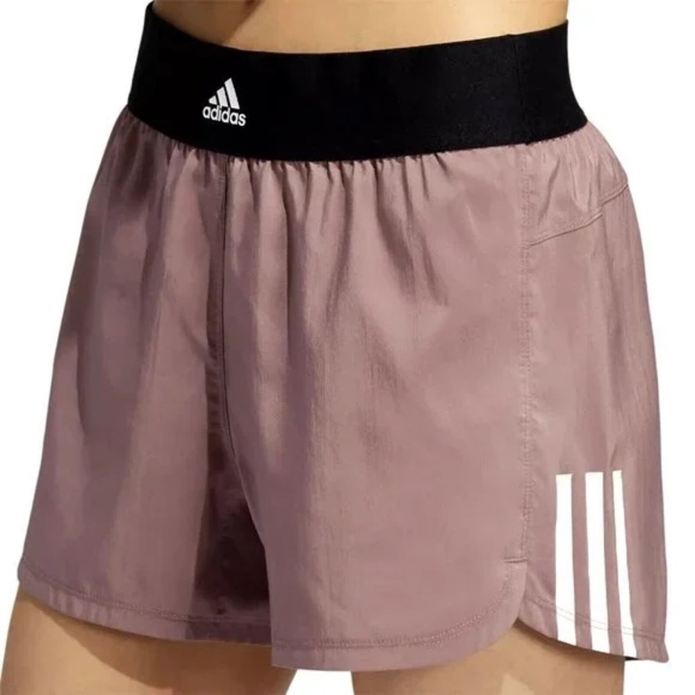 Adidas Women’s Pink Elastic-Waist Running Shorts